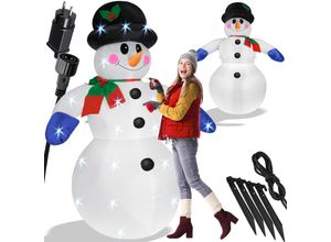 4260598879129 - KESSER® Aufblasbarer Schneemann XXL 240cm LED-Beleuchtung Befestigungsmaterial Deko Schneemann Weihnachten  Weihnachtsdekoration  Figur geräuscharmes Gebläse  witterungsbeständig IP44