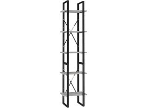 8720286649282 - Bücherregal，Standregal 5 Fächer Betongrau 40x30x175 cm Holzwerkstoff vidaXL