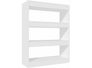 8720286843468 - Bonnevie - Bücherregal RaumteilerBücherschrank Weiß 80x30x103 cm Holzwerkstoff vidaXL