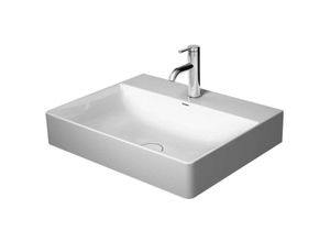 4053424151083 - DuraSquare - Waschtisch 60x47 cm mit 1 Hahnloch DuraCeram mit WonderGliss Alpinweiß 23536000411 - Duravit