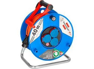 4007123683109 - Brennenstuhl Garant Kabeltrommel 40 meter 3 Schutzkontaktsteckdosen Bremaxx-Kabel cablepilot Tragegriff IP44 für Außenbereiche L 198 x B 290 x H 365 mm blau orange 4007123683109 - Brennenstuhl Garant Kabeltrommel 40 meter 3 Schutzkontaktsteckdosen Bremaxx-Kabel cablepilot Tragegriff IP44 für Außenbereiche L 198 x B 290 x H 365 mm blau orange