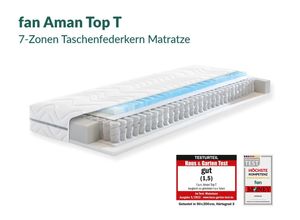 4000863102985 - fan 7-Zonen-Tonnentaschenfederkern-Matratze AMAN - 100x200cm - H4 - versch Ausführungen