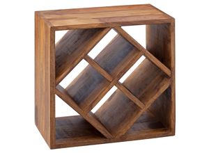 4250950286191 - Finebuy - Weinregal Massiv-Holz 40x40x25 cm klein stehend Design Flaschenregal für die Küche Standregal schmal für 8 Flaschen