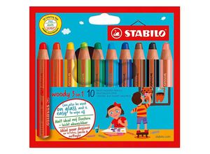 4006381185646 - STABILO woody 3 in 1 Buntstifte farbsortiert - 10 Stück