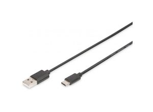 4016032455233 - USB-Kabel usb 20 usb-a Stecker usb-c® Stecker 100 m Schwarz Flexibel Folienschirm Gefle - Digitus