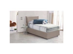 8052773791083 - Talamo Italia Einzelbett Marianna Containerbett mit Kunstlederbezug 100% Made in Italy Seitliche Öffnung inklusive Matratze 80x190 cm Turteltaube