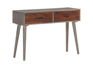 8720286069479 - Bonnevie - KonsolentischFlurtisch Grau 110x35x75 cm Raues Mango-Massivholz vidaXL