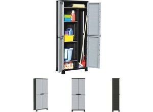 8721032168248 - Longziming - The Living Store Kunststoffschrank 68x39x1715 cm - Aufbewahrungsschränke & Schließfächer - Grau