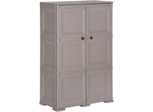 8720286831465 - Bonnevie - Kunststoffschrank 79x43x125 cm Holzdesign Grau vidaXL955959