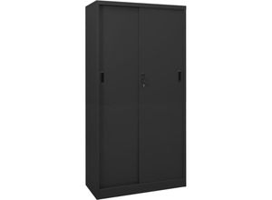 8720286563922 - Büroschrank mit Schiebetür Anthrazit 90x40x180 cm Stahl vidaXL - Anthrazit