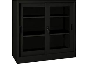 8720286563878 - Bonnevie - Schrank mit Schiebetür Schwarz 90x40x90 cm Stahl vidaXL956931