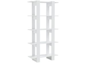 8720286842751 - Bonnevie - Bücherregal RaumteilerBücherschrank Hochglanz-Weiß 80x30x160 cm vidaXL