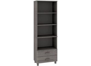 8720286818374 - HighboardKommode hamar Hellgrau 60x35x180 cm Massivholz Kiefer vidaXL