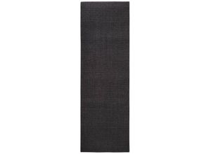 8720286723623 - Teppich Natur Sisal 80x250 cm Schwarz vidaXL