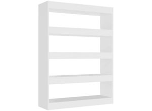 8720286843765 - Bücherregal Raumteiler，Bücherschrank Weiß 100x30x135 cm vidaXL