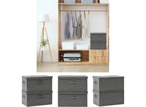 8721031233015 - Aufbewahrungsboxen 2 Stk Stoff 50x30x25 cm Anthrazit - Ordnungshelfer - Anthrazit - The Living Store