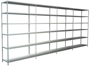 4058255071159 - Steckregal Stecksystem Grund- und 3x Anbauregale Regale Metall weiß 2300x3800x500 mm 24 Böden Gr B H T 380 cm x 230 cm x 50 cm weiß Werkstatt-Regale