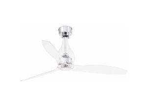 8421776023871 - Faro Barcelona - faro 33382 Deckenventilator mini eterfan m Stahl+Glas Chrom pc transparent H45cm Ø128cm