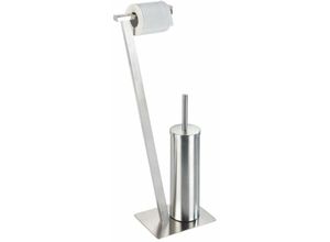 4008838306246 - Stand WC-Garnitur Lirio Edelstahl matt Silber matt Edelstahl rostfrei satiniert - silber matt - Wenko