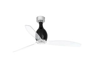 8421776096936 - 32026 Deckenventilator mini eterfan m Stahl+Glas glänzendes Schwarz pc transparent H45cm Ø128cm - Faro Barcelona