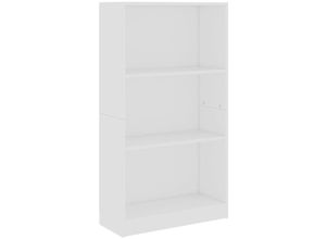 8719883787688 - Bonnevie - BücherregalStandregal 3 Fächer Weiß 60x24x109 cm Holzwerkstoff vidaXL