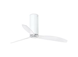 8421776120242 - Faro Barcelona - faro 32034 Deckenventilator tube fan m Stahl+Glas mattweiß pc transparent H45cm Ø128cm