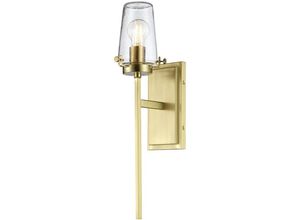 5024005676416 - KL-ALTON1-BATH-BB Wandleuchte Alton 1xE27 40W Stahl Messing gebürstet Glas H561cm B127cm IP44 dimmbar - Kichler 5024005676416 - KL-ALTON1-BATH-BB Wandleuchte Alton 1xE27 40W Stahl Messing gebürstet Glas H561cm B127cm IP44 dimmbar - Kichler