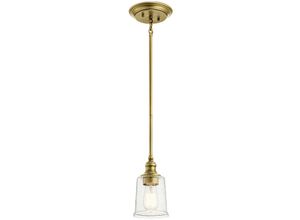 5024005685517 - Kichler kl-waverly-mp-nbr Hängeleuchte Waverly 1xE27 60W Stahl Natural Messing Blasenglass H338-1264cm Ø127cm dimmbar höhenverstellbar