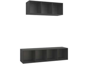 8720286590959 - Bonnevie - 2-tlg TV-Schrank-SetTV-MöbelTV-Möbel Grau Holzwerkstoff vidaXL