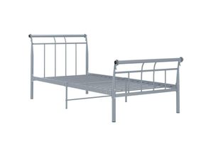 8720286197196 - Bonnevie - BettgestellSchlafzimmerbett Grau Metall 100x200 cm vidaXL