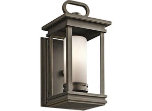 5024005300212 - Elstead - Kichler kl-south-hope-s Wandleuchte South Hope 1xE14 60W Aluminium Bronze gerieben Glas Satin geätzt H30cm B14cm IP44 dimmbar