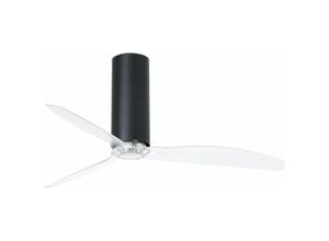 8421776120266 - FARO 32036 Deckenventilator TUBE FAN M Stahl+Glas mattschwarz PC transparent H45cm Ø128cm