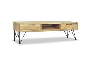 8718475568902 - Bonnevie - TV-SchrankTV-Möbel 120 x 35 x 35 cm Teak Massiv vidaXL