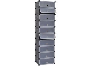 8718475566342 - Bonnevie - Schuh-Organizer Zusammenklappbar mit 10 Fächern Schwarz vidaXL662150