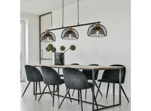 4059157240766 - Etc-shop - Design Hänge Leuchte Wohn Zimmer Decken Käfig Gitter Decken Lampe schwarz Kork