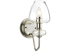 5024005378815 - Lighting DL-ARMAND1-PN Wandleuchte Armand 1xE14 40W Stahl poliert vernickelt mit Klarglas Schatten Klarglas H308cm B134cm dimmbar - Elstead