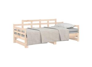 8720287073253 - Tagesbett，Gästebett Ausziehbar Massivholz Kiefer 2x(80x200) cm vidaXL