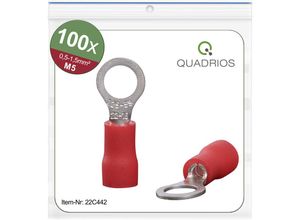 4260732281023 - Quadrios 22C442 Ringkabelschuh Querschnitt (max)=15 mm² Loch-Ø=53 mm Teilisoliert Rot 1 Set