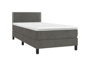 8720287458869 - Boxspringbett，Schlafzimmerbett mit Matratze Dunkelgrau 90x200 cm Samt vidaXL