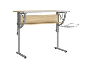 8720286817131 - Bonnevie - Basteltisch Sonoma Eiche & Grau 110x53x(58-87) cm Holzwerkstoff vidaXL403868