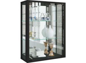 4051814412677 - Wandvitrine Hängevitrine Glasvitrine Wand Schaukasten Vitrine Glas Udina Spiegel (Farbe Schwarz Ausführung Ohne LED-Beleuchtung)