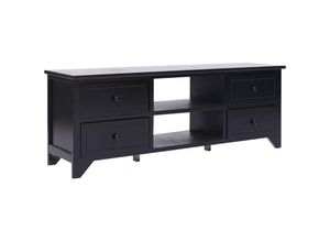 8720286654521 - Bonnevie - TV-SchrankTV-Möbel Schwarz 108x30x40 cm Massivholz Paulownia vidaXL