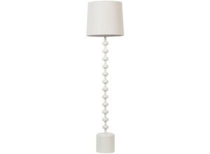 4255664854247 - Beliani - Stehlampe Weiß aus Metall u Leinen 160 cm modernes Design für Wohnzimmer Schlafzimmer Flur - Weiß