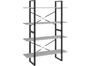 8720286567715 - Bonnevie - BücherregalStandregal 4 Fächer Betongrau 100x30x140 cm Holzwerkstoff vidaXL