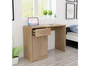 8718475977322 - Bonnevie - ComputertischSchreibtisch mit Schublade und Schrank Eiche 100x40x73 cm vidaXL