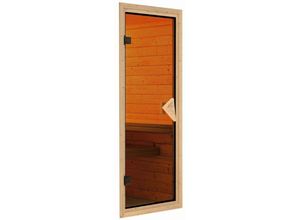 4010090066929 - Kombi-Sauna Ava inkl Infrarotstrahler Innensauna 3 Sitzbänke aus Holz  Saunakabine mit 68 mm Wandstärke Infrarotsauna - Naturbelassen - Karibu