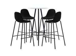 8719883854939 - Bonnevie - 5-tlg Bar-SetBartisch-Set Stoff Schwarz vidaXL