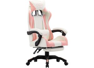 8719883995113 - Bonnevie - Gaming-Stuhl mit Fußstütze Rosa und Weiß Kunstleder vidaXL787822