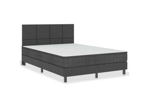 8720286015292 - Bonnevie - BoxspringbettDoppelbett Dunkelgrau Stoff 140x200 cm vidaXL