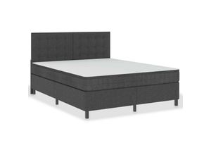 8720286019726 - Bonnevie - BoxspringbettDoppelbett Dunkelgrau Stoff 180x200 cm vidaXL